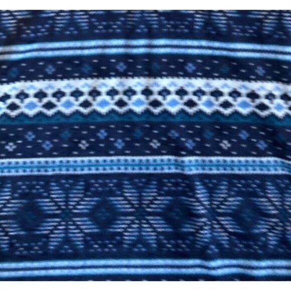 Nautica Pajama Set Women Med Blue Fair Isle Long Sleeve Microfleece Soft - Picture 2 of 9
